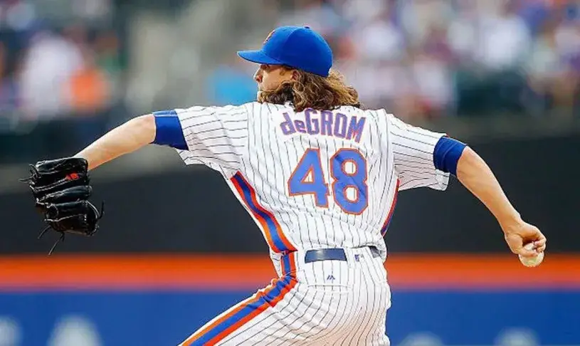 JACOB deGROM New York Mets 1986 Majestic Throwback Home Baseball Jersey 
