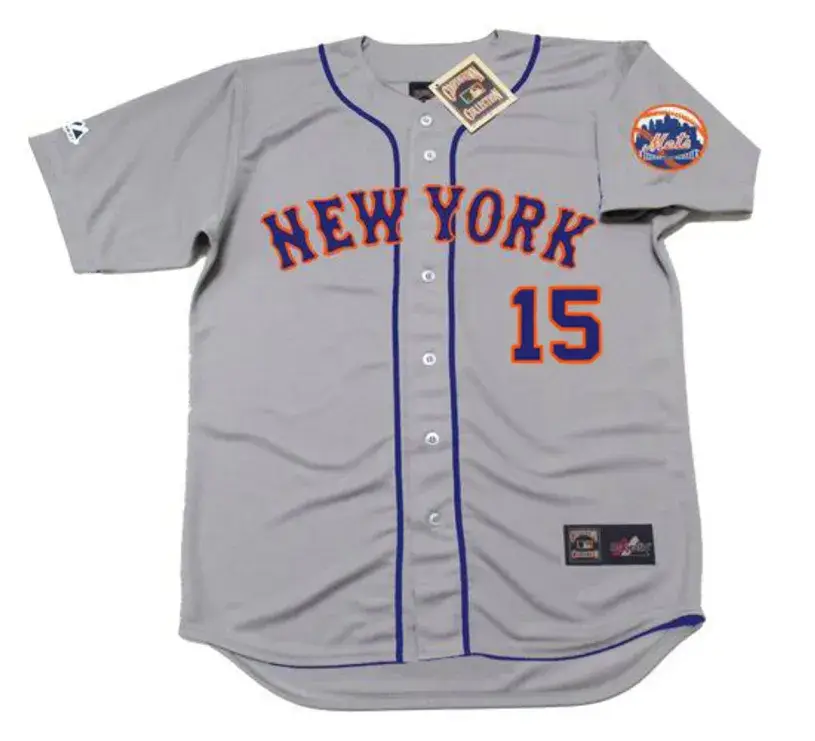 JERRY GROTE New York Mets 1973 Away Majestic Throwback Baseball Jersey