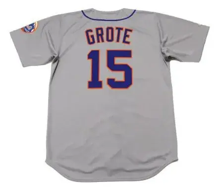 JERRY GROTE New York Mets 1973 Away Majestic Throwback Baseball Jersey 