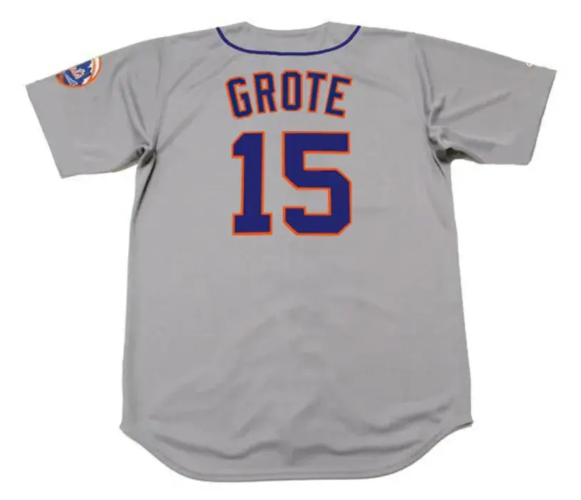 JERRY GROTE New York Mets 1973 Away Majestic Throwback Baseball Jersey 