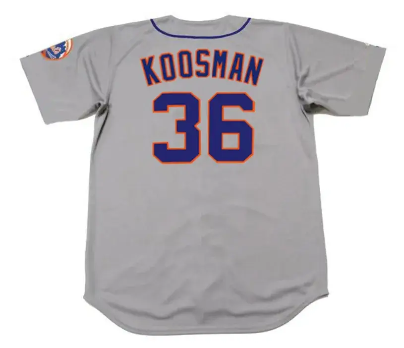 JERRY KOOSMAN New York Mets 1973 Away Majestic Baseball Throwback Jersey 