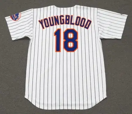 JOEL YOUNGBLOOD New York Mets 1977 Home Majestic Baseball Throwback Jersey 