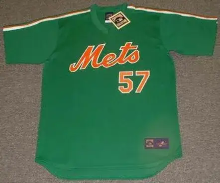 JOHAN SANTANA New York Mets 1980’s Majestic Cooperstown Throwback “St. Patty’s Day” Baseball Jersey
