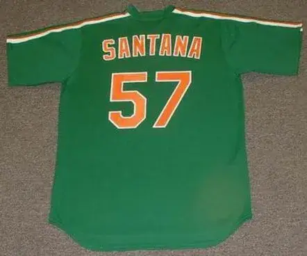 JOHAN SANTANA New York Mets 1980’s Majestic Cooperstown Throwback “St. Patty’s Day” Baseball Jersey 
