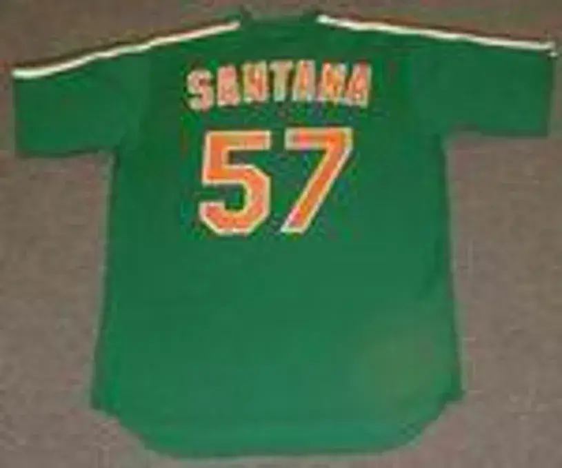 JOHAN SANTANA New York Mets 1980’s Majestic Cooperstown Throwback “St. Patty’s Day” Baseball Jersey 