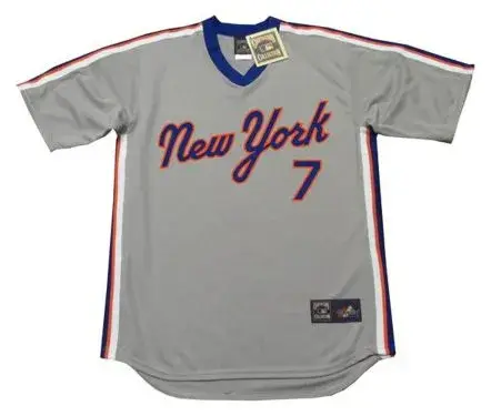 JOSE REYES New York Mets 1987 Majestic Cooperstown Away Baseball Jersey