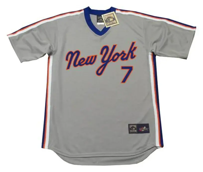 JOSE REYES New York Mets 1987 Majestic Cooperstown Away Baseball Jersey