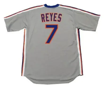 JOSE REYES New York Mets 1987 Majestic Cooperstown Away Baseball Jersey 