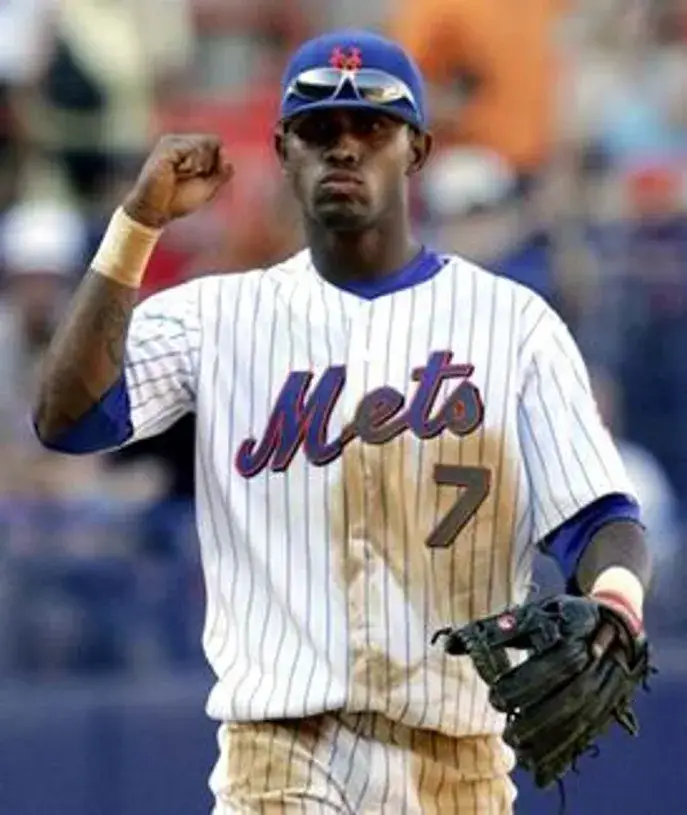 JOSE REYES New York Mets 2008 Majestic Throwback Home Baseball Jersey 