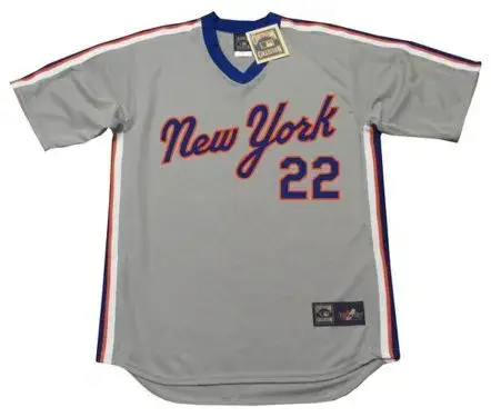 KEVIN McREYNOLDS New York Mets 1987 Majestic Cooperstown Away Baseball Jersey
