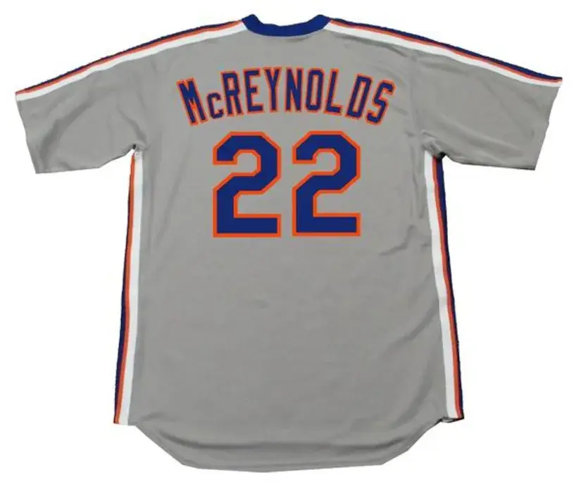 KEVIN McREYNOLDS New York Mets 1987 Majestic Cooperstown Away Baseball Jersey 