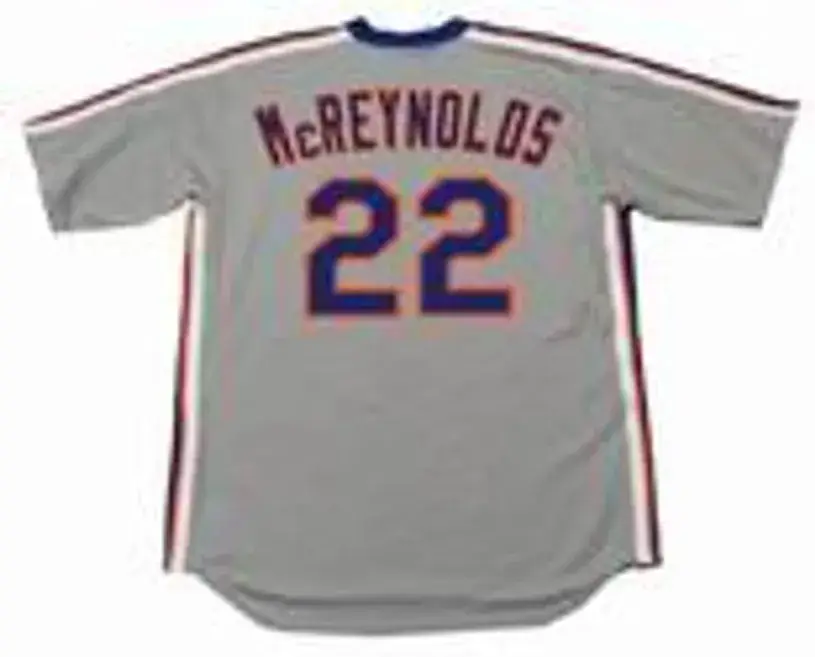 KEVIN McREYNOLDS New York Mets 1987 Majestic Cooperstown Away Baseball Jersey 