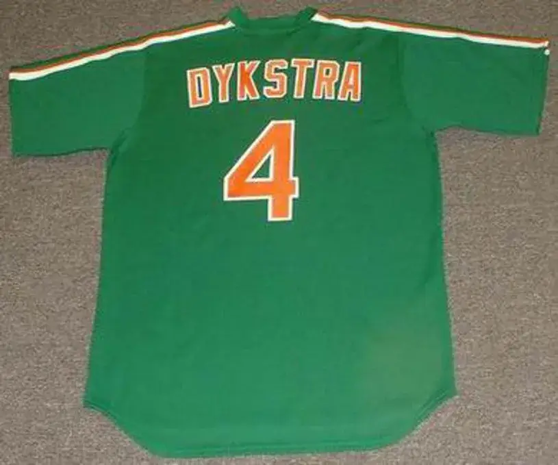 LENNY DYKSTRA New York Mets 1985 Majestic Cooperstown Throwback “St. Patty’s Day” Baseball Jersey 