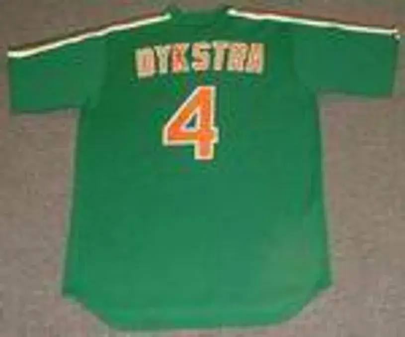 LENNY DYKSTRA New York Mets 1985 Majestic Cooperstown Throwback “St. Patty’s Day” Baseball Jersey 