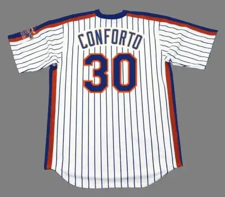 MICHAEL CONFORTO New York Mets 1986 Majestic Throwback Home Baseball Jersey 