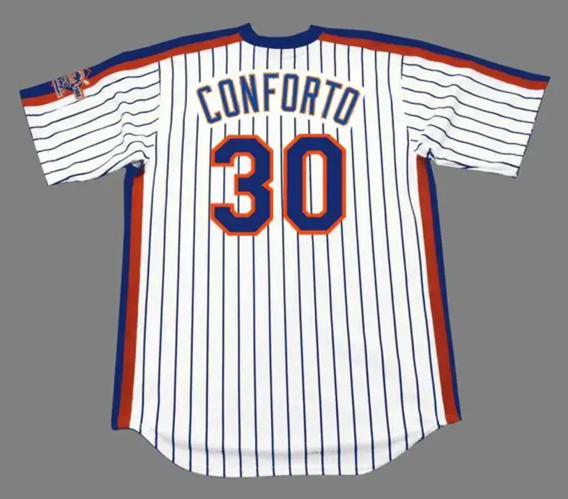 MICHAEL CONFORTO New York Mets 1986 Majestic Throwback Home Baseball Jersey 