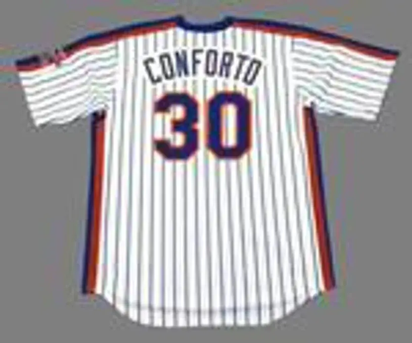 MICHAEL CONFORTO New York Mets 1986 Majestic Throwback Home Baseball Jersey 