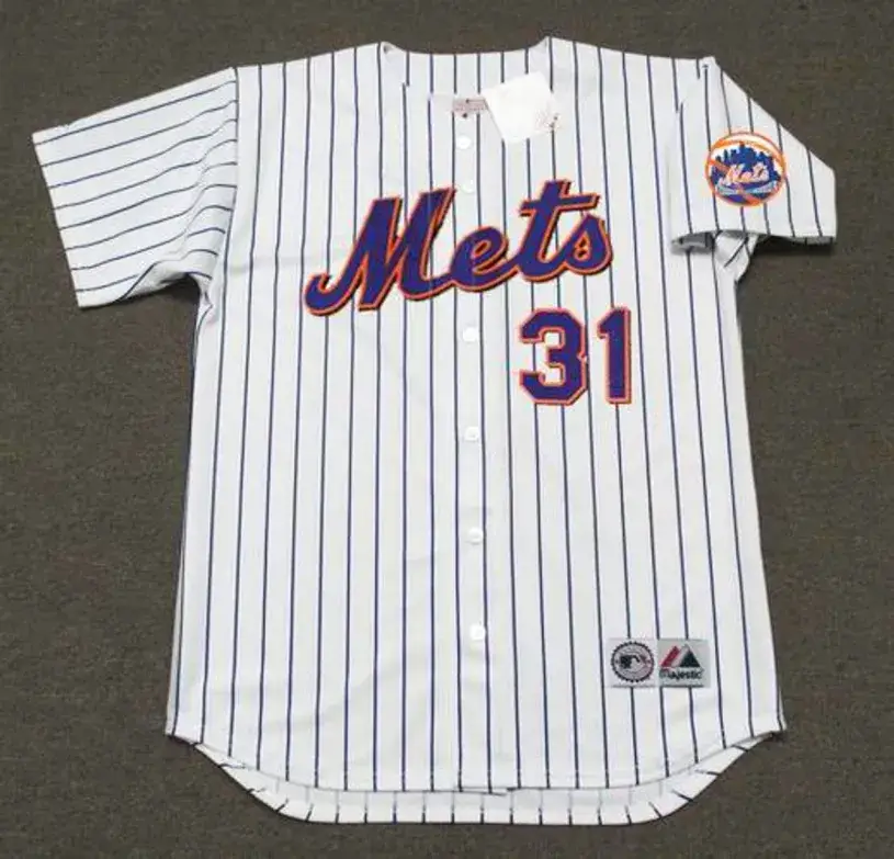 MIKE PIAZZA New York Mets 2000 Majestic Throwback Home Baseball Jersey