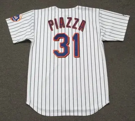 MIKE PIAZZA New York Mets 2000 Majestic Throwback Home Baseball Jersey 