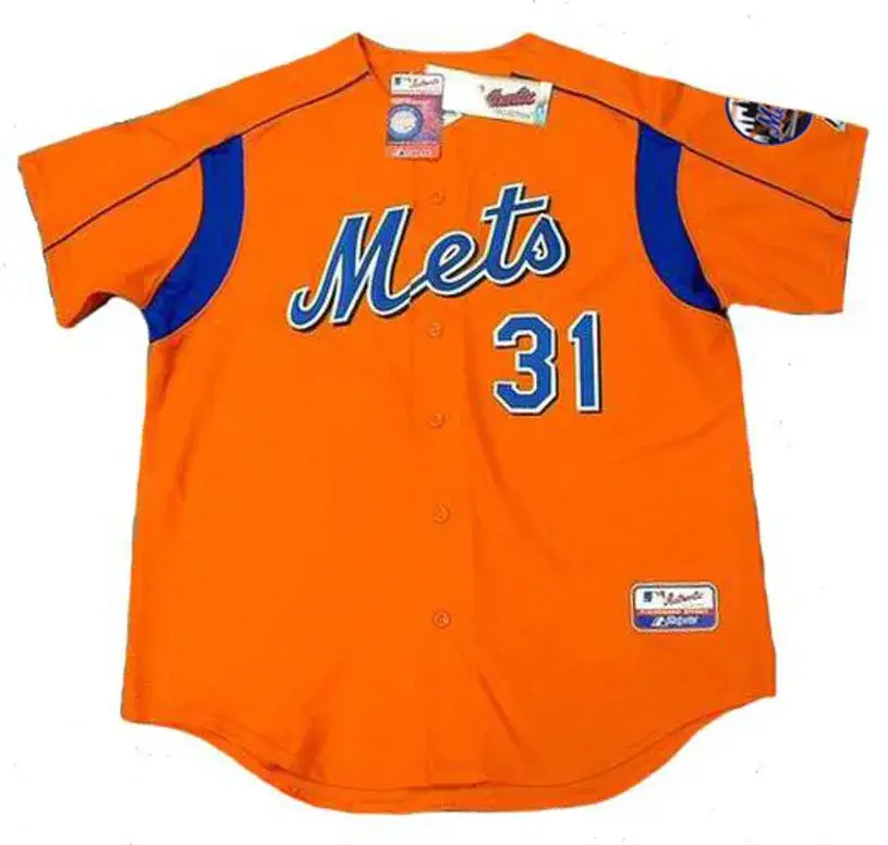 MIKE PIAZZA New York Mets 2004 Majestic Authentic Throwback Baseball Jersey