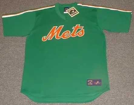 NEW YORK METS 1980s “St. Patty’s Day” Cooperstown Throwback Baseball Jersey