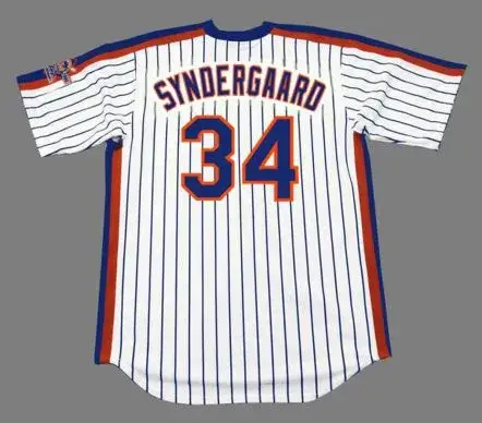 NOAH SYNDERGAARD New York Mets 1986 Majestic Throwback Home Baseball Jersey 