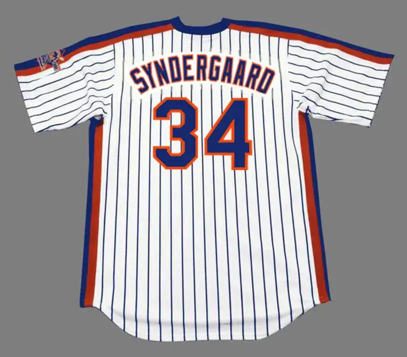 NOAH SYNDERGAARD New York Mets 1986 Majestic Throwback Home Baseball Jersey 
