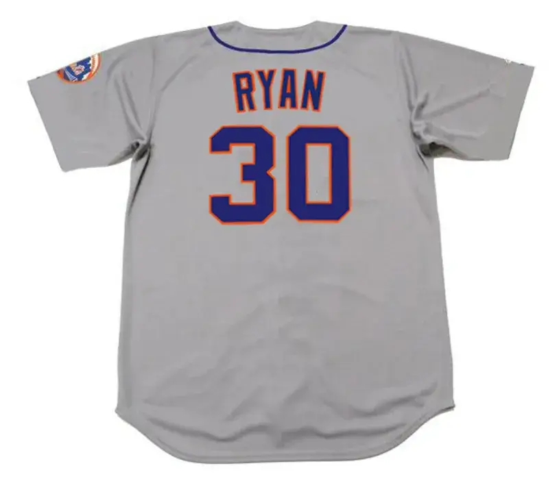 NOLAN RYAN New York Mets 1969 Away Majestic Baseball Throwback Jersey 