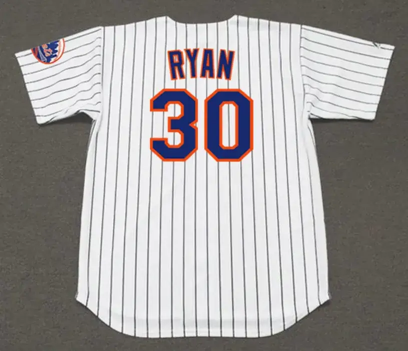 NOLAN RYAN New York Mets 1969 Home Majestic Baseball Throwback Jersey 