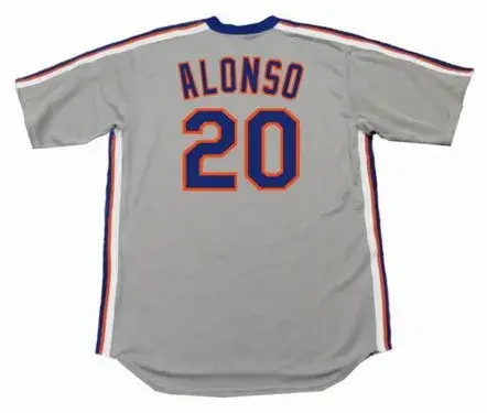 PETE ALONSO New York Mets 1987 Away Majestic Throwback Baseball Jersey 
