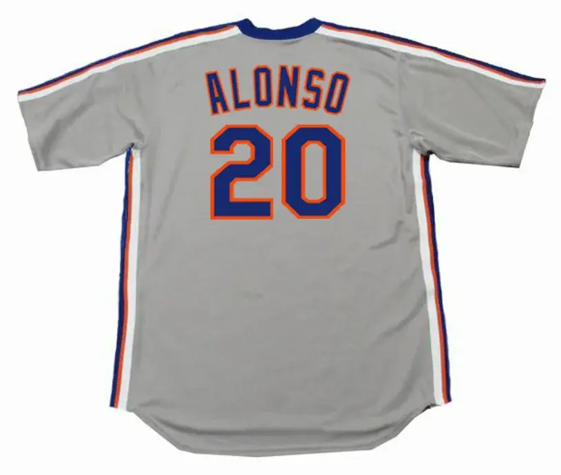 PETE ALONSO New York Mets 1987 Away Majestic Throwback Baseball Jersey 