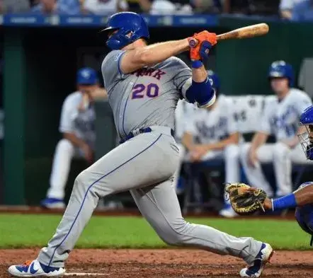 PETE ALONSO New York Mets 1987 Away Majestic Throwback Baseball Jersey 