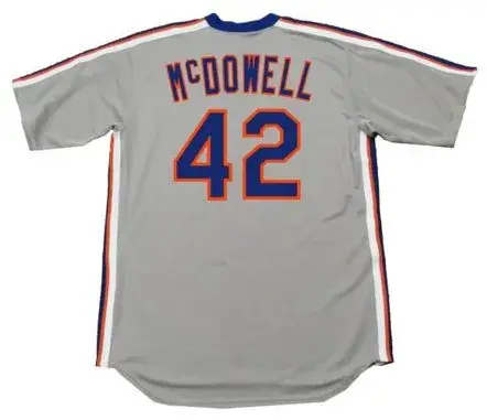 ROGER McDOWELL New York Mets 1987 Majestic Cooperstown Away Baseball Jersey 