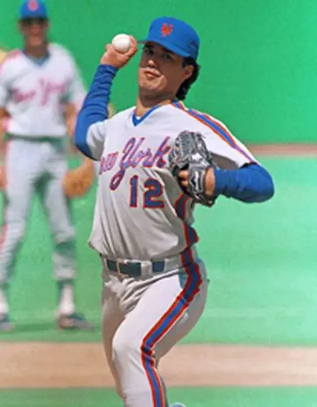 RON DARLING New York Mets 1987 Majestic Throwback Away Baseball Jersey 