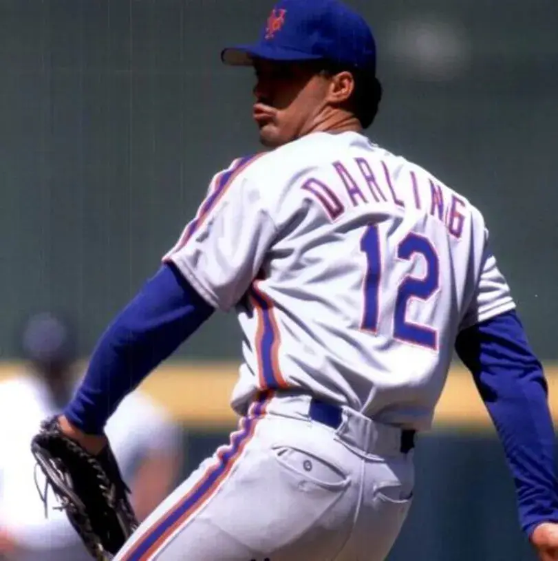 RON DARLING New York Mets 1987 Majestic Throwback Away Baseball Jersey 