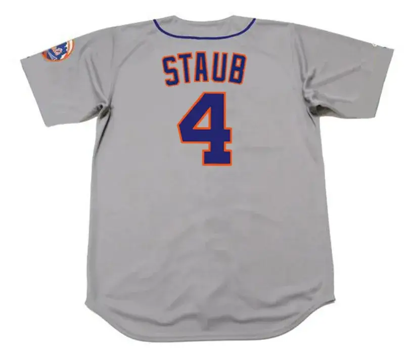 RUSTY STAUB New York Mets 1973 Away Majestic Baseball Throwback Jersey 