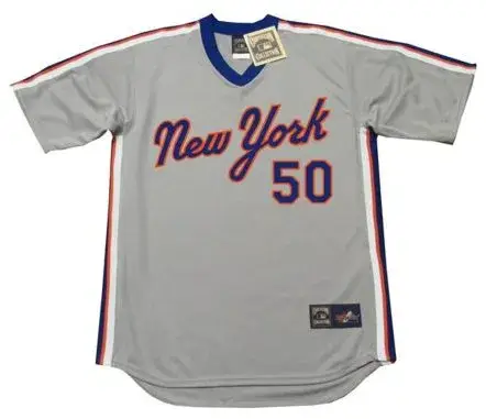 SID FERNANDEZ New York Mets 1987 Majestic Cooperstown Away Baseball Jersey
