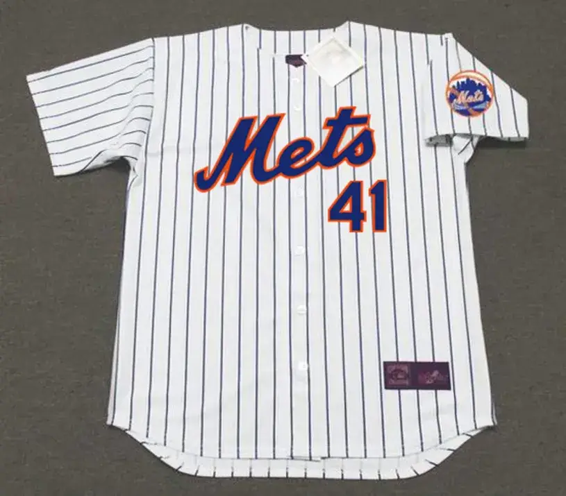 TOM SEAVER New York Mets 1969 Home Majestic Baseball Throwback Jersey