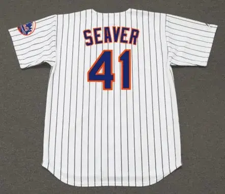 TOM SEAVER New York Mets 1969 Home Majestic Baseball Throwback Jersey 