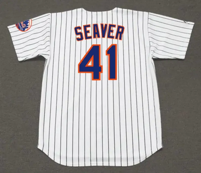 TOM SEAVER New York Mets 1969 Home Majestic Baseball Throwback Jersey 