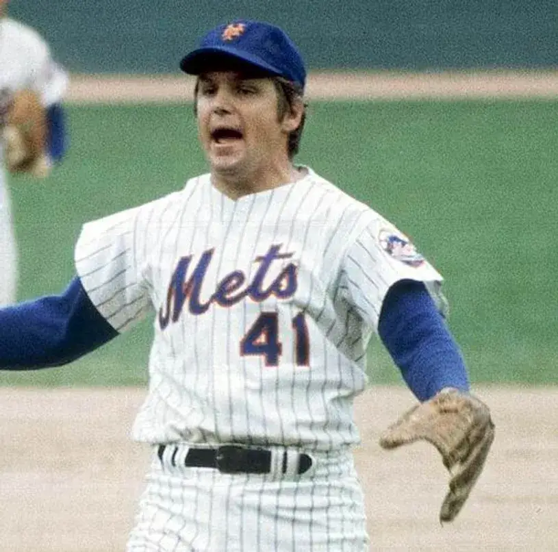 TOM SEAVER New York Mets 1969 Home Majestic Baseball Throwback Jersey 