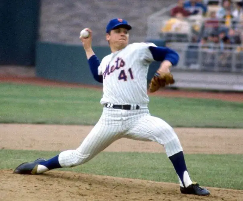 TOM SEAVER New York Mets 1969 Home Majestic Baseball Throwback Jersey 