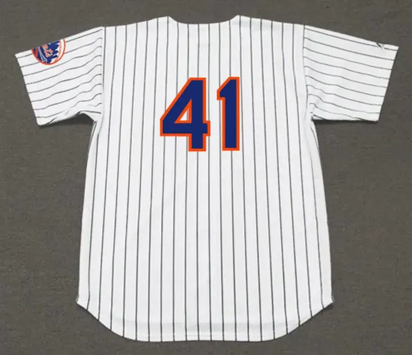 TOM SEAVER New York Mets 1969 Home Majestic Baseball Throwback Jersey 