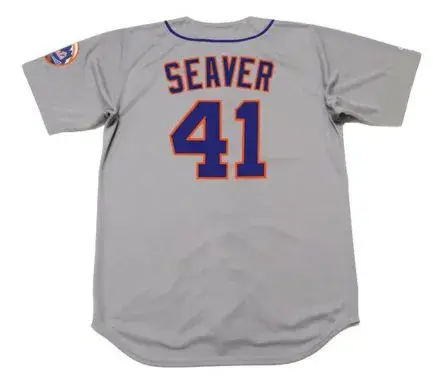 TOM SEAVER New York Mets 1973 Away Majestic Baseball Throwback Jersey 