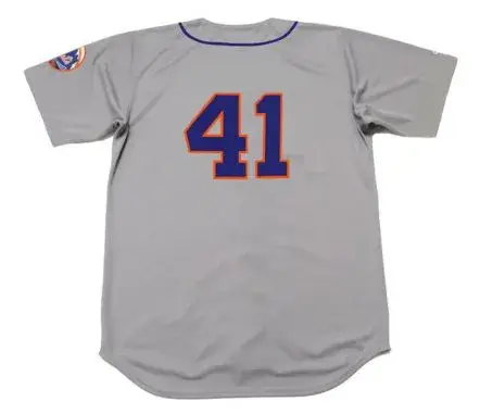 TOM SEAVER New York Mets 1973 Away Majestic Baseball Throwback Jersey 