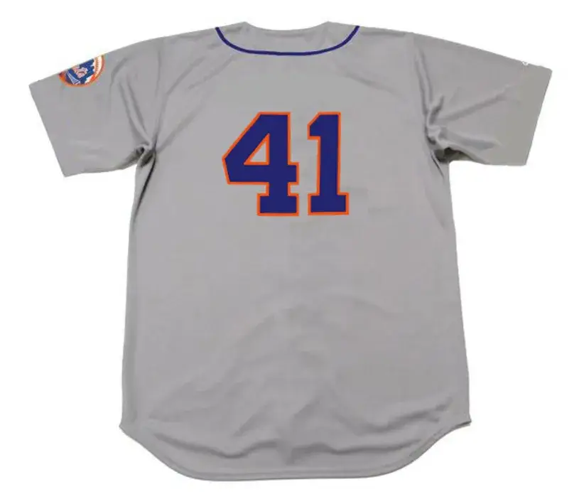 TOM SEAVER New York Mets 1973 Away Majestic Baseball Throwback Jersey 