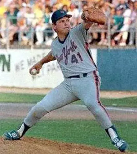 TOM SEAVER New York Mets 1983 Majestic Cooperstown Throwback Away Baseball Jersey 