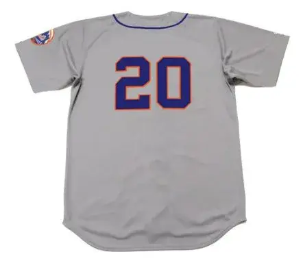 TOMMIE AGEE New York Mets 1969 Away Majestic Baseball Throwback Jersey 