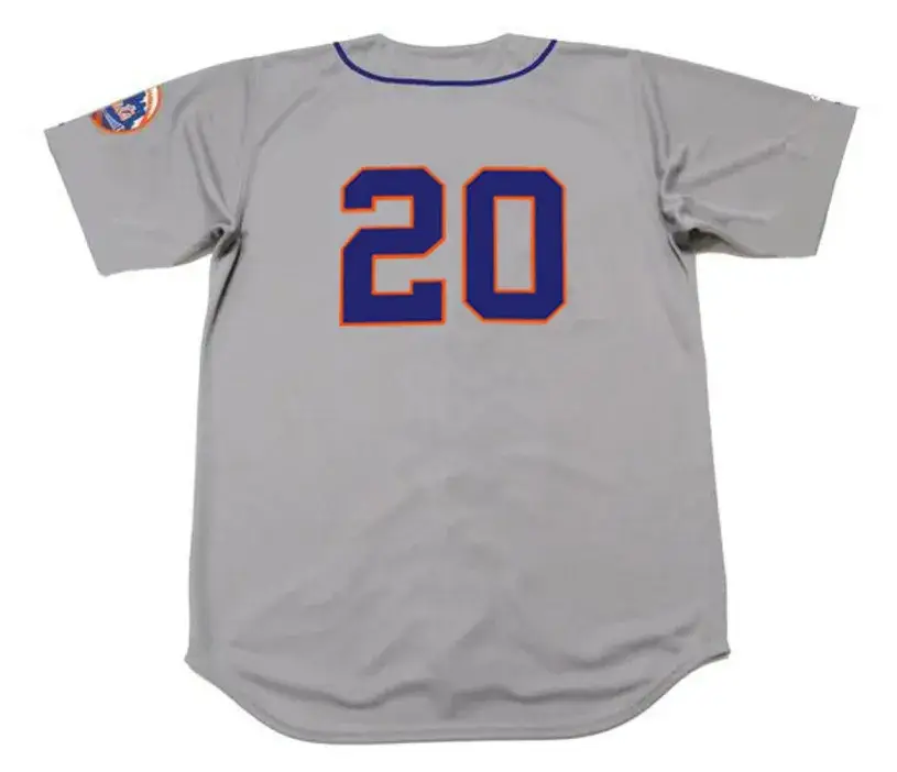 TOMMIE AGEE New York Mets 1969 Away Majestic Baseball Throwback Jersey 