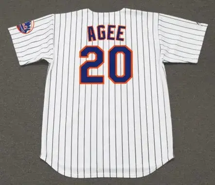 TOMMIE AGEE New York Mets 1969 Home Majestic Baseball Throwback Jersey 